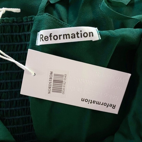 NEW Reformation Emersyn Dress Emerald 2 - Picture 10 of 17